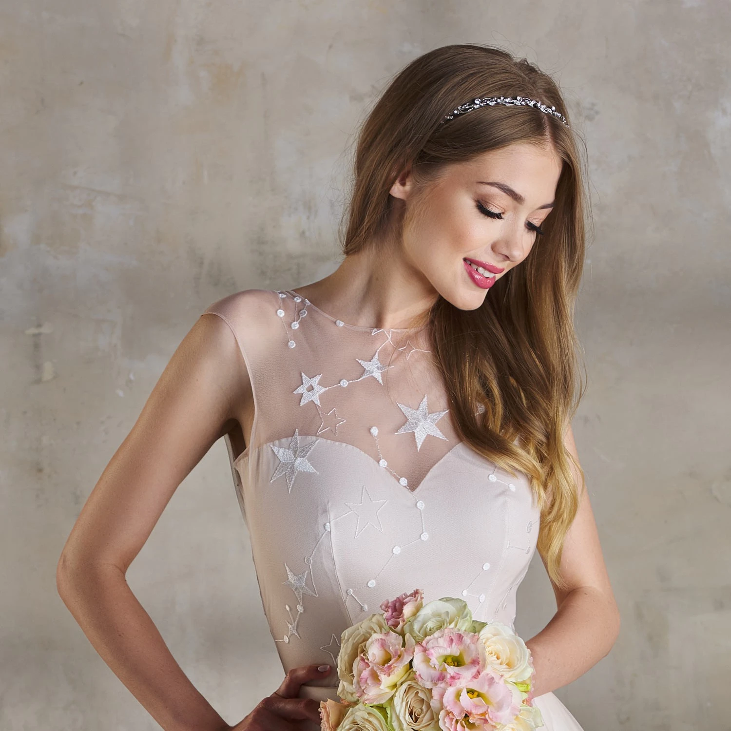 Body Mariage Brodé D'étoiles Primevère