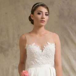 Body Mariée Illusion Sans Manches Dentelle Ivoire Anémone