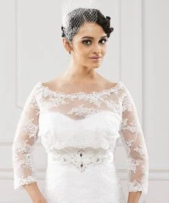 Boléro Mariage Dentelle Manches 3/4 Alessia