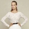 Boléro Mariage Dentelle Manches Longues E349 Bianco Evento