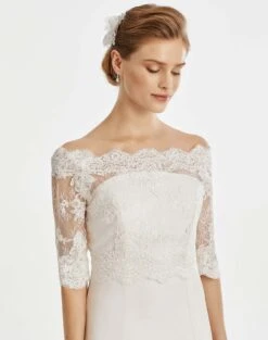 Boléro Mariage Dentelle Manches 3/4 Mariam