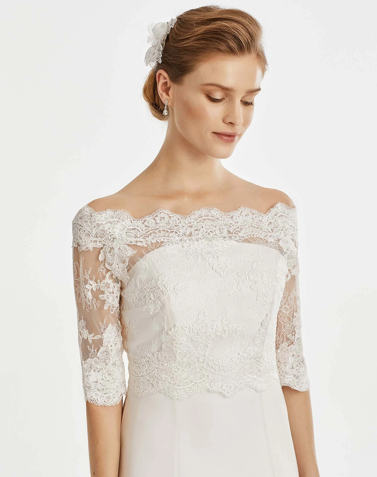 Boléro Mariage Dentelle Manches 3/4 Mariam