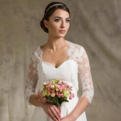 Boléro Mariage Dentelle Manches 3/4 Tiziana