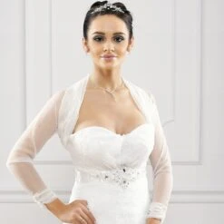 Boléro Mariage Tulle Stretch Et Cristal Swarovski Donatella