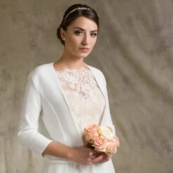 Boléro Mariage Mousseline Manches 3/4 Veriana