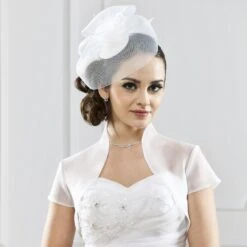 Boléro De Mariée Organza Manches Courtes Luna