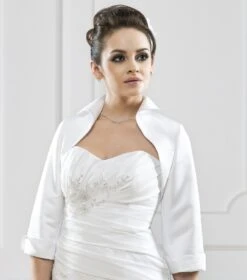 Boléro De Mariée Satin Manches 3/4 Chantal