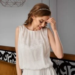 Boléro De Mariage En Soie Et Dentelle Française Iris