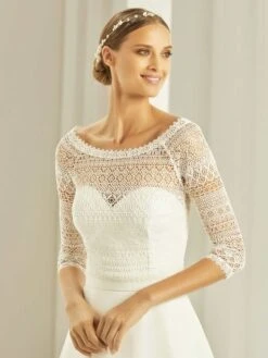 Boléro Mariage Dentelle Bohème Manches 3/4 Claire