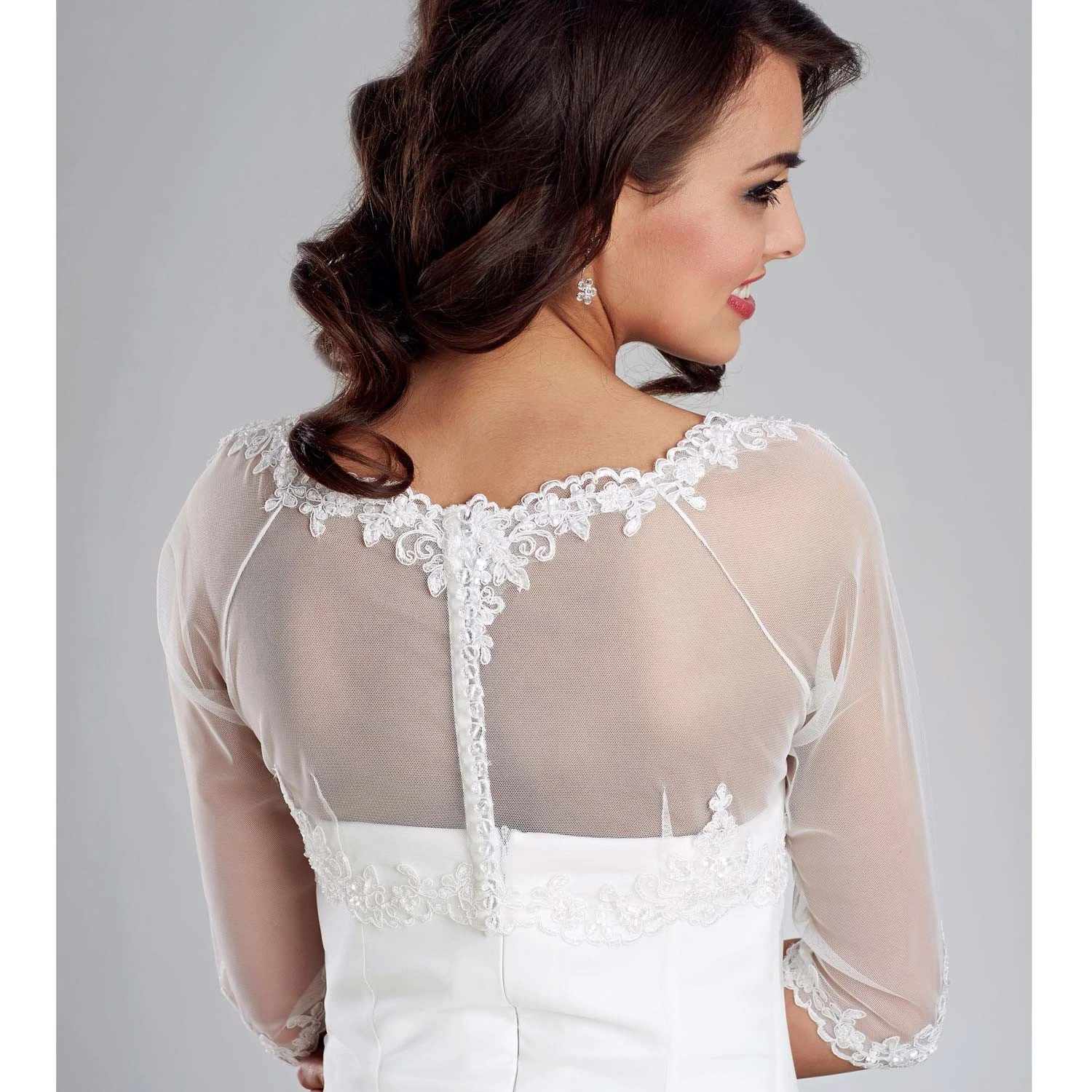 Boléro Mariage Dentelle Ivoire Ou Blanche Love – Image 2