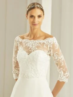 Boléro Mariée Dentelle Perlée Ivoire Ninon