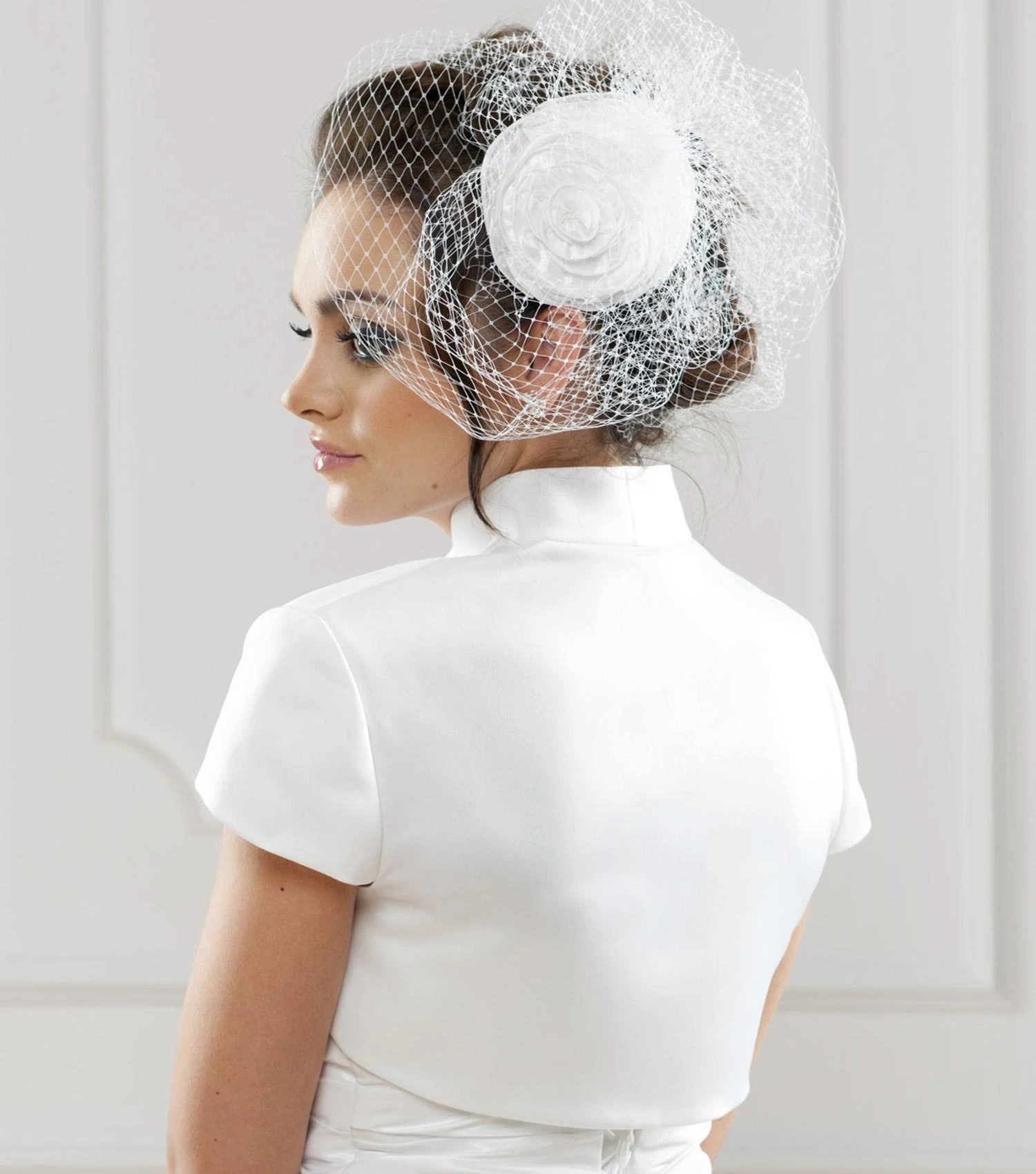 Bolero Mariage Taffetas Manches Courtes Giorgia – Image 2