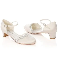 Chaussure Mariage Petits Talons Avec Cristal Annie