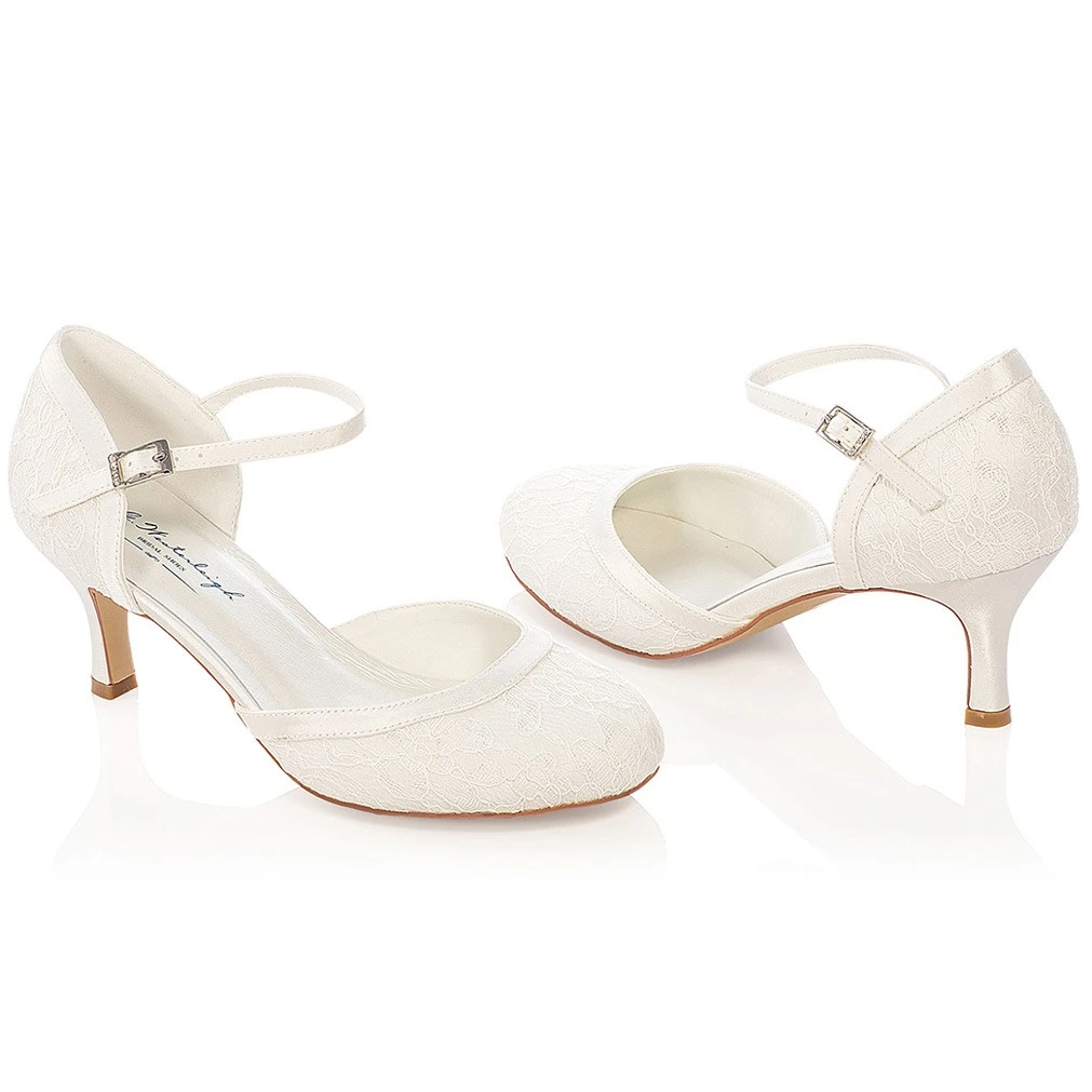 Chaussure Mariage Dentelle Ivoire Ou Blanc Ă Bride Daisy