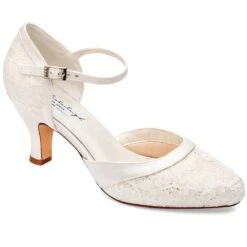 Chaussure Mariage à Dentelle Pailletée Bordure Satin Maggie Westerleigh