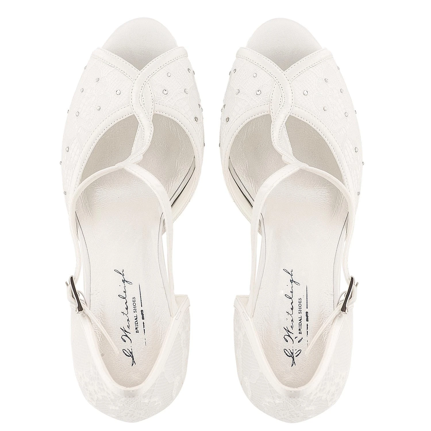 Chaussure De Mariée En Dentelle Et Cristal Betty – Image 3