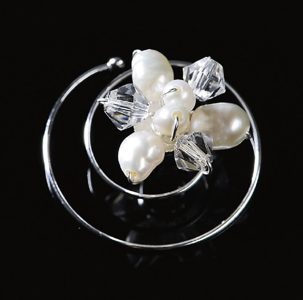 Curly Mariée Perles Nacrées Et Perles De Verre