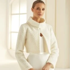 E291 - Bianco Evento – Veste Mariage Laine Manches Longues