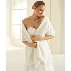 E339 - Bianco Evento - écharpe Mariage Hiver