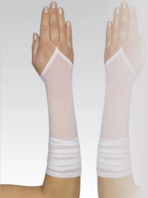 Gants De Mariée Mi-longs En Tulle Ivoire Celeste