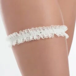 Jarretière Mariage Ivoire Avec Cristal Swarovski