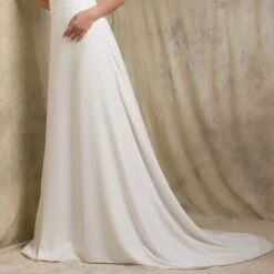 Jupe Mariée Longue En Mousseline Avec Traine Lucie