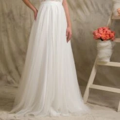 Jupe De Mariée En Tulle Fluide Sylvie (longue, Mi Longue Ou Courte)