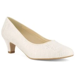 Chaussures Mariage Dentelle Ivoire Petits Talon Lara Avalia