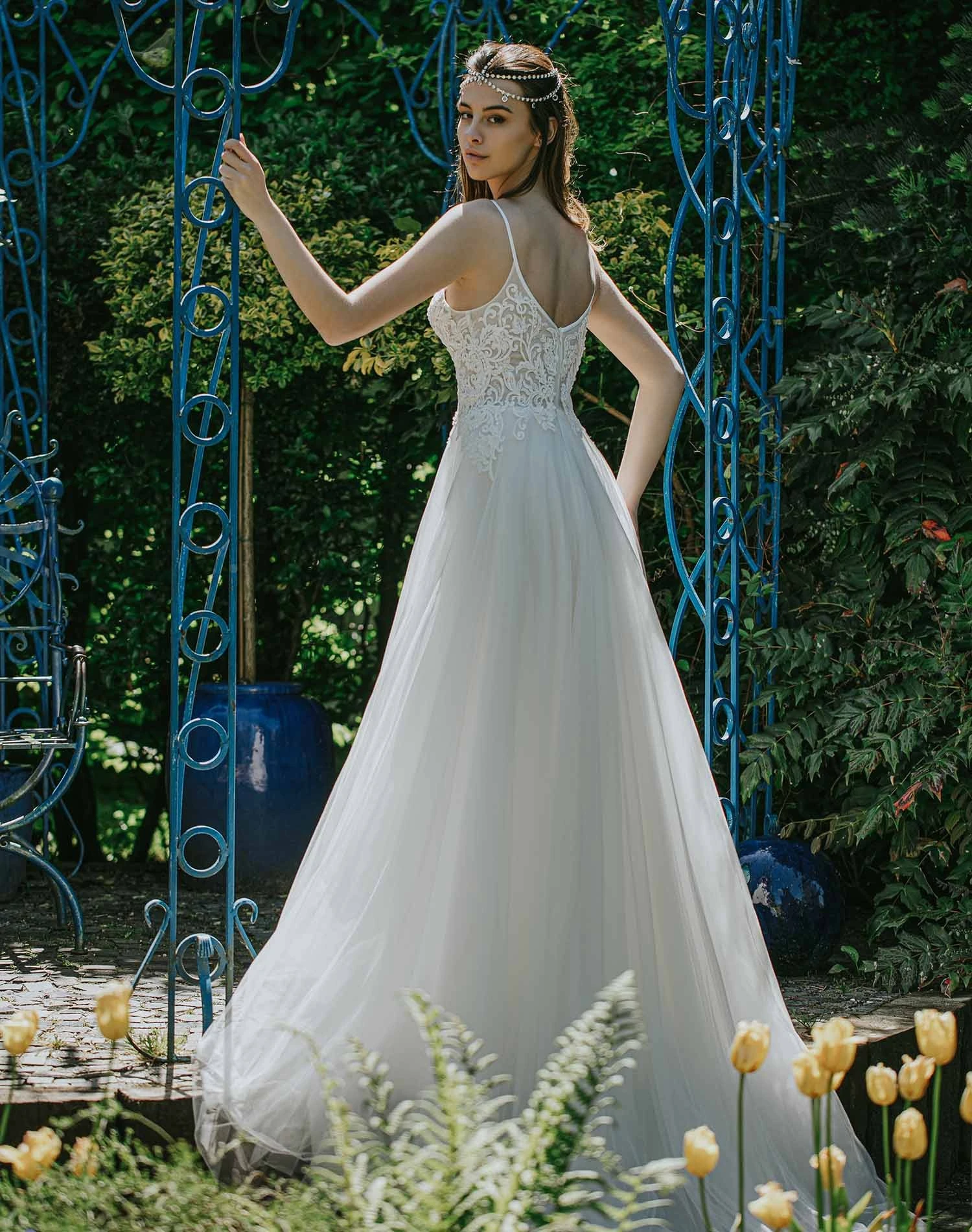 Robe De Mariée Bohème Dentelle Et Manches Amovibles Junon – Image 2