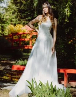 Robe De Mariage Bohème Bustier En Damier Ceres