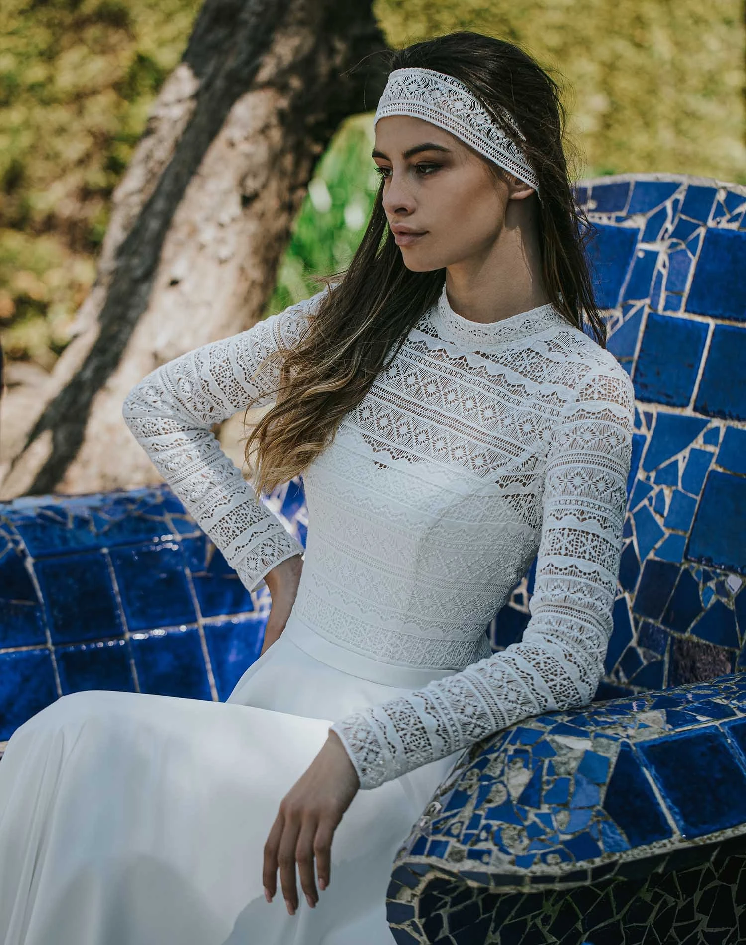 Robe De Mariée Bohème Dentelle Manches Longues Artemis – Image 3