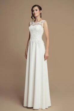 Robe Mariée Bustier Dentelle Et Jupe En Mousseline Astrée
