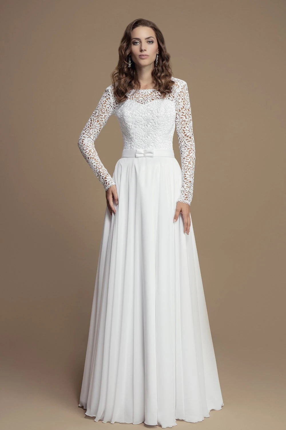 Robe De Mariée Princesse Manche Longue En Dentelle Kalypso