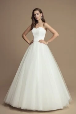 Robe De Mariée Bustier Cœur En Satin Et Jupe En Tulle Hermione