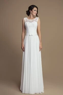 Robe Mariée Bustier Dentelle Et Ceinture Satin Pénélope