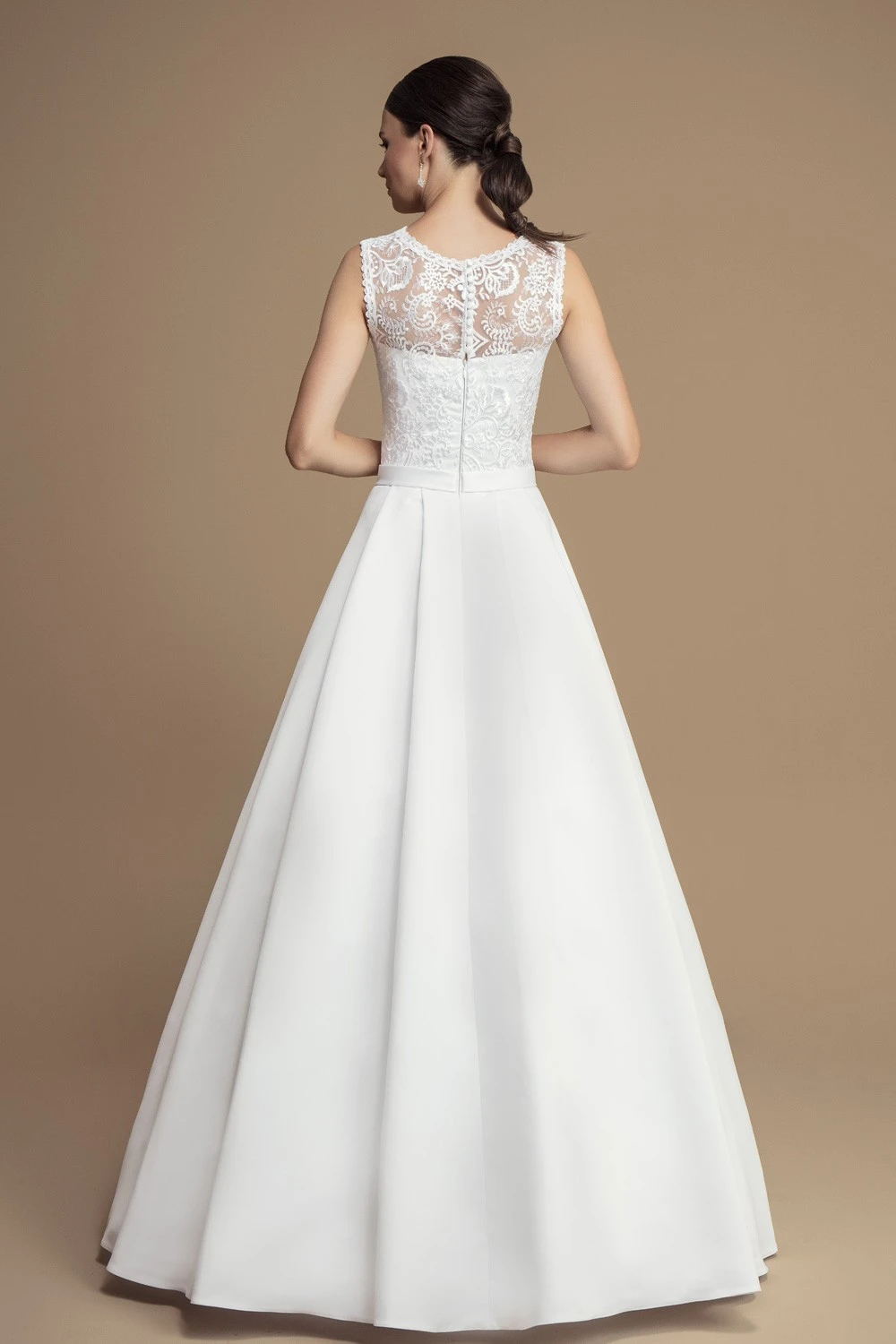 Robe De Mariée Bustier Dentelle Et Ceinture Satin Calliope – Image 2