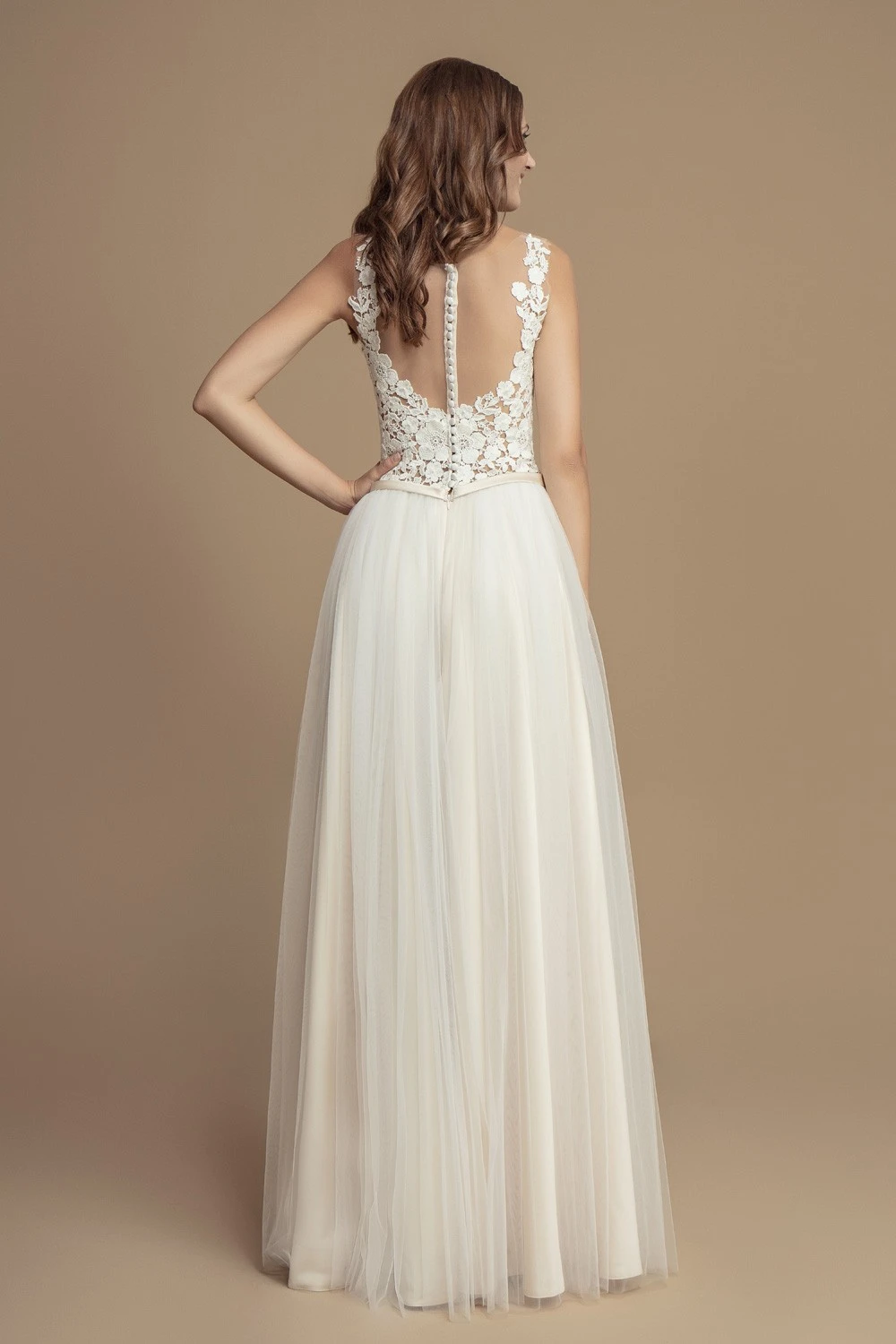 Robe De Mariée Princesse Décolleté Illusion Dentelle Julia – Image 2