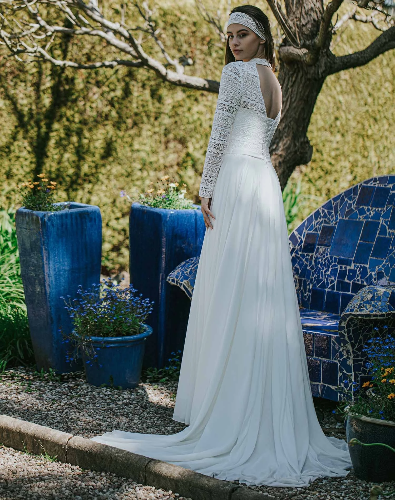 Robe De Mariée Bohème Dentelle Manches Longues Artemis – Image 2