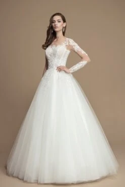 Robe De Mariée Princesse Dentelle Manches Longues Vanessa