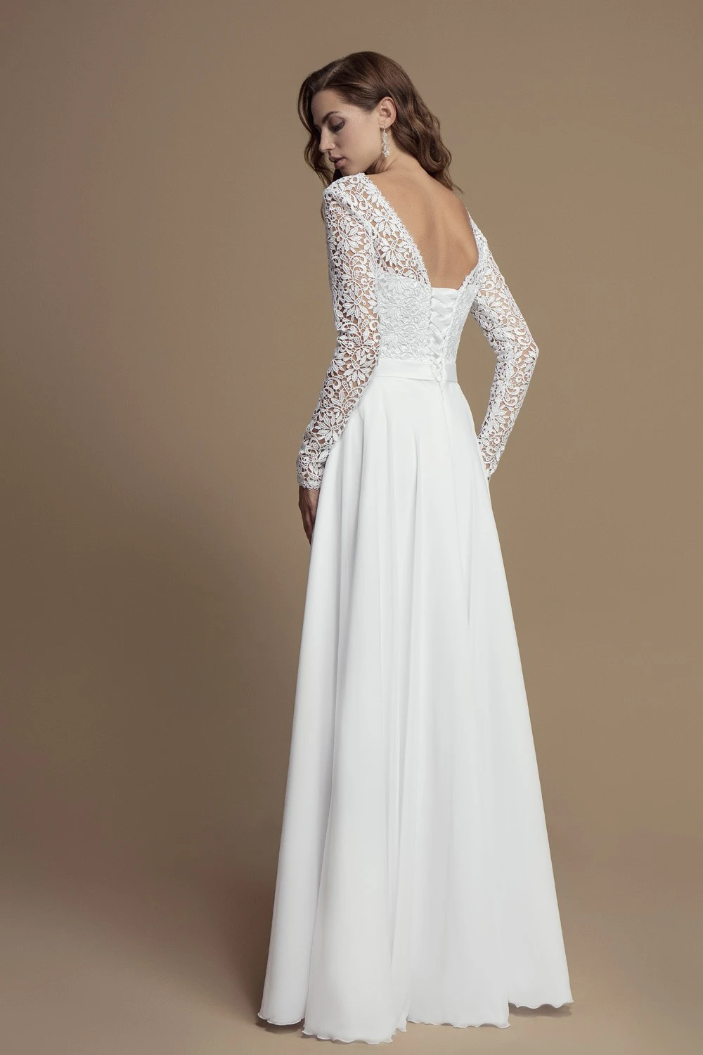 Robe De Mariée Princesse Manche Longue En Dentelle Kalypso – Image 2