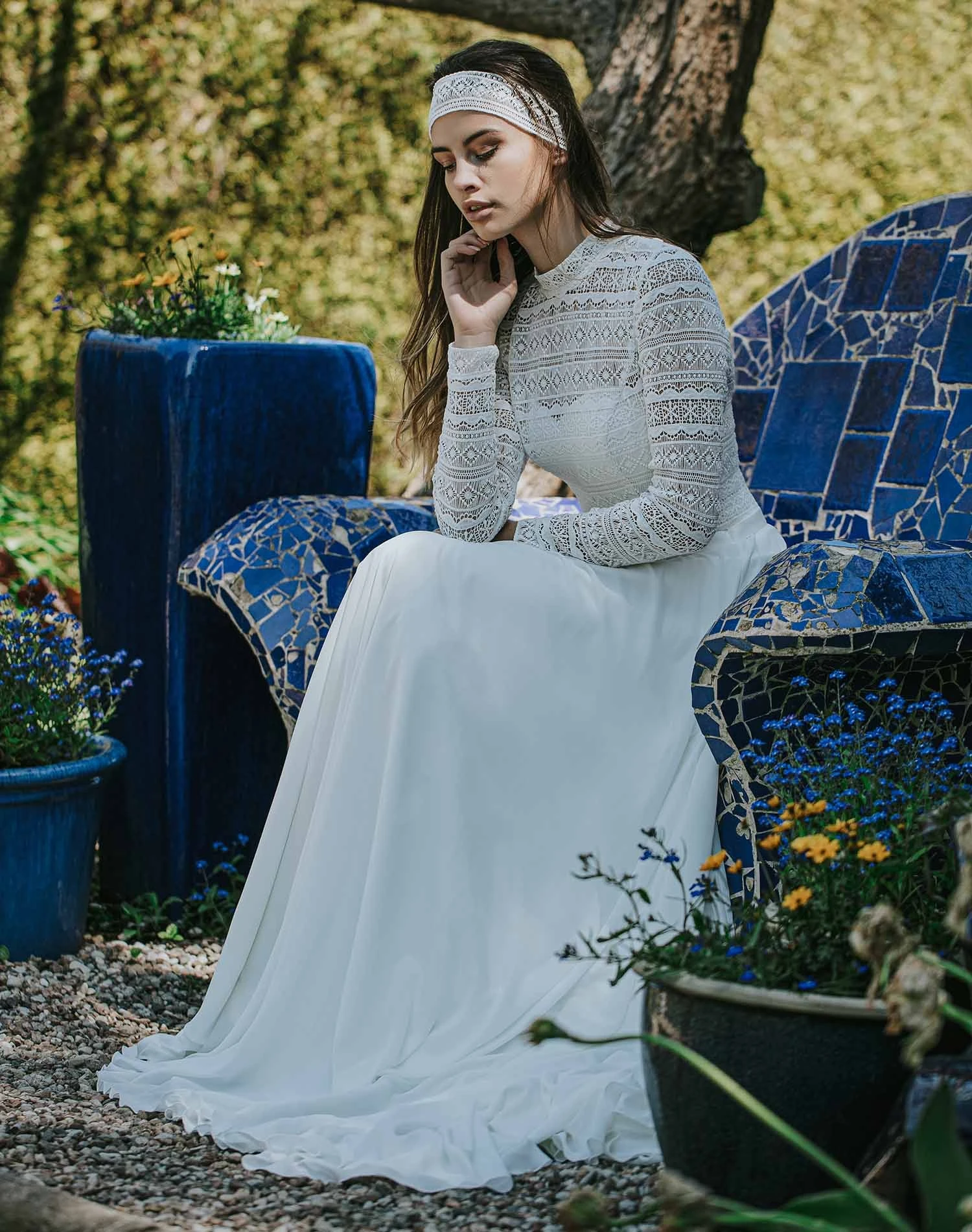 Robe De Mariée Bohème Dentelle Manches Longues Artemis – Image 4