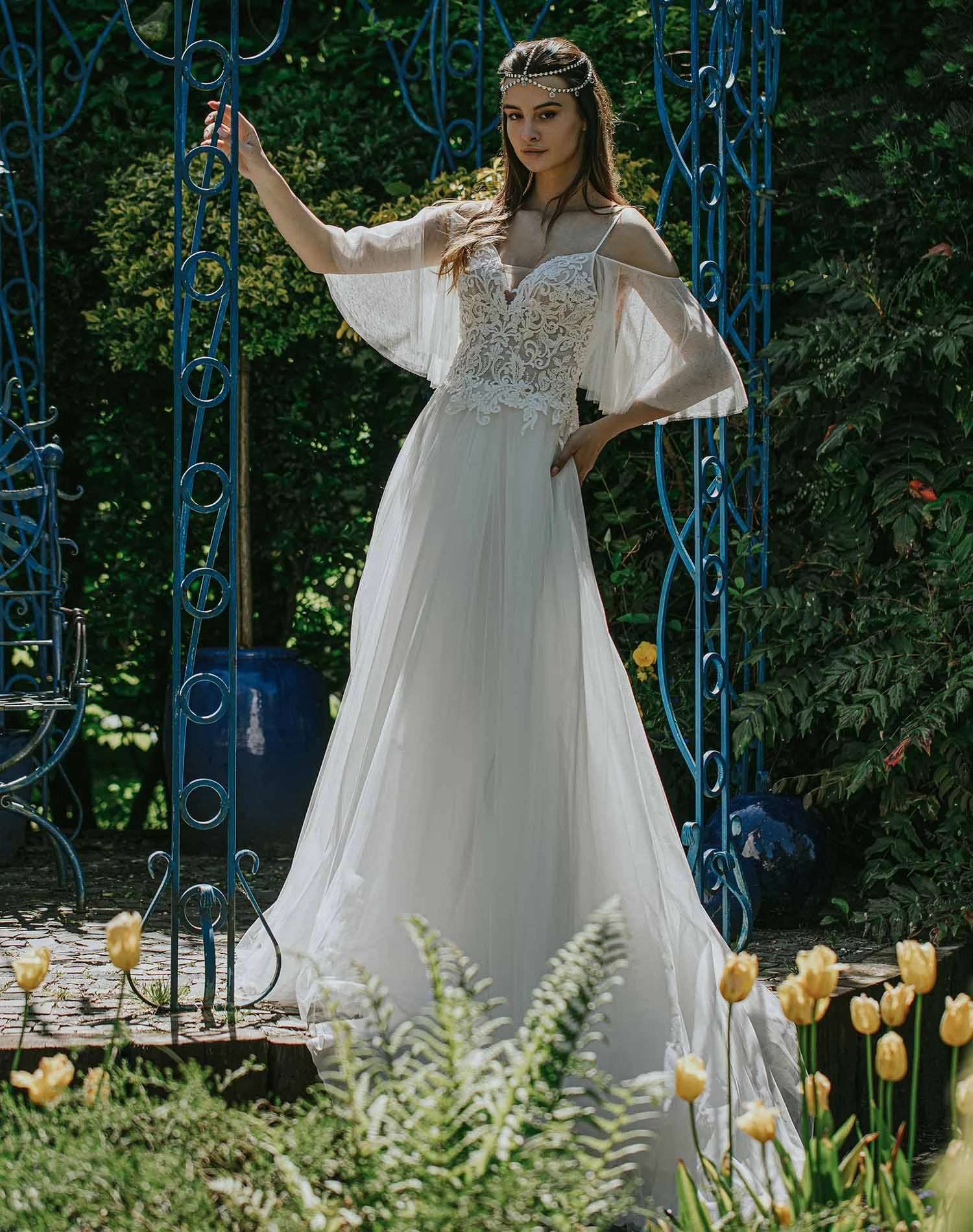 Robe De Mariée Bohème Dentelle Et Manches Amovibles Junon