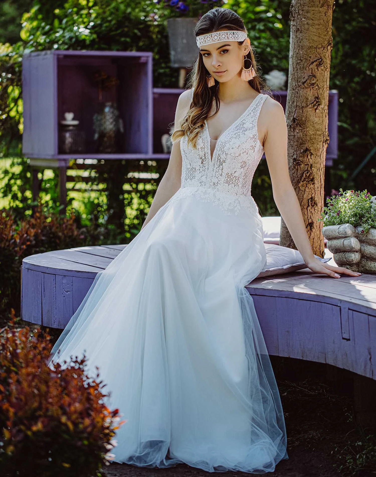 Robe De Mariée Bohème Décolleté En V Hécate – Image 4