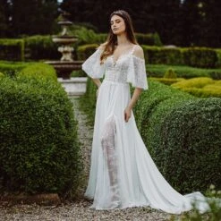 Robe De Mariée Bohème à Manches Détachables Eos