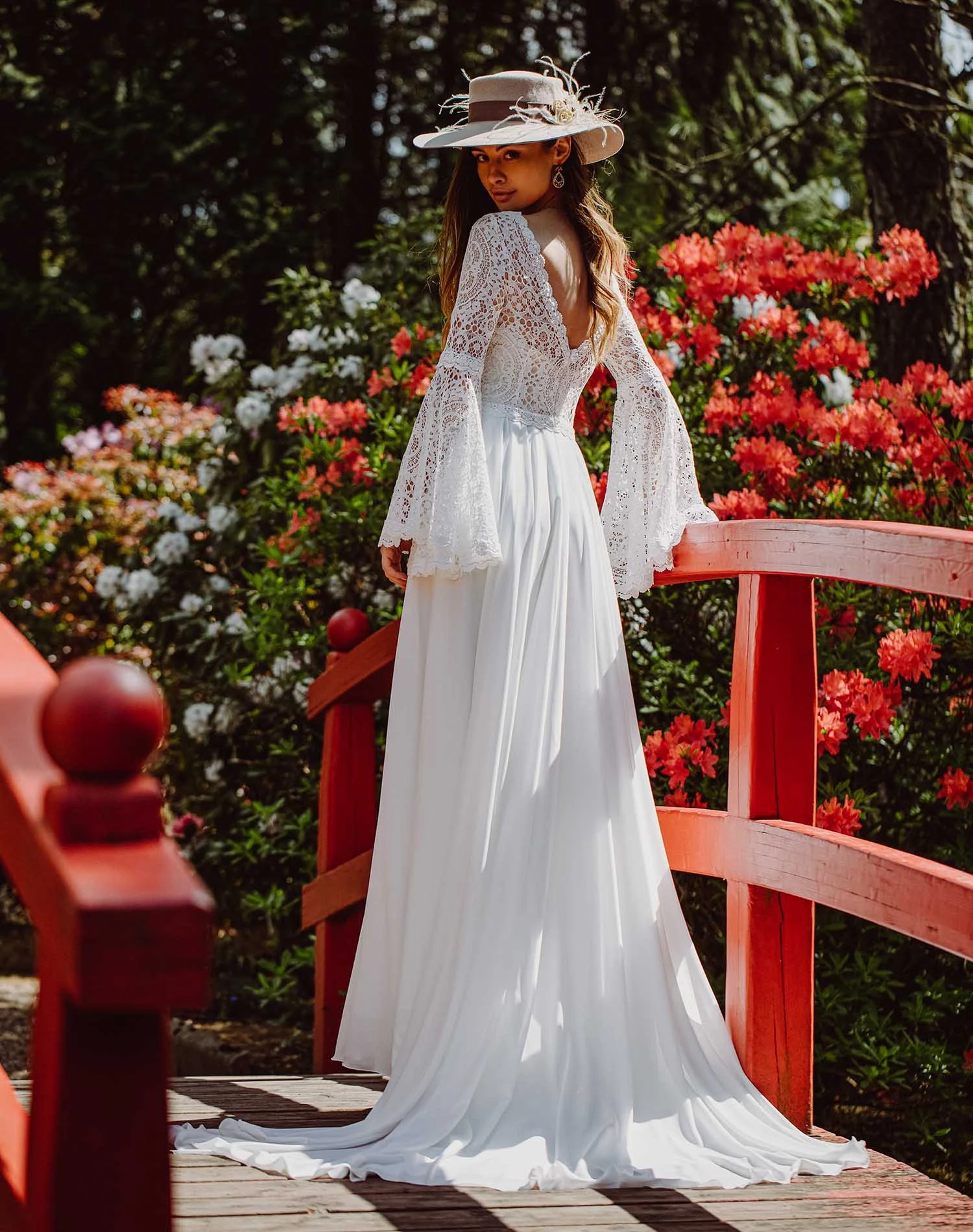 Robe Mariée Bohème Manches Longues évasées Psyché – Image 2