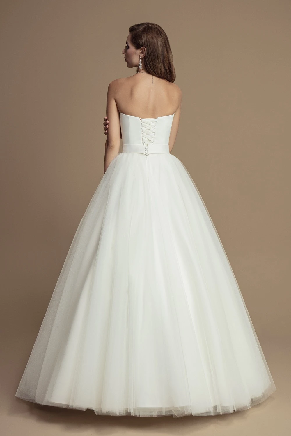 Robe De Mariée Bustier Cœur En Satin Et Jupe En Tulle Hermione – Image 2