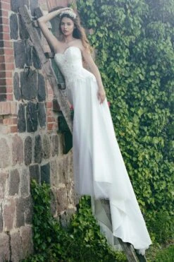 Robe De Mariée Princesse Bustier Dentelle Et Cristal Venus