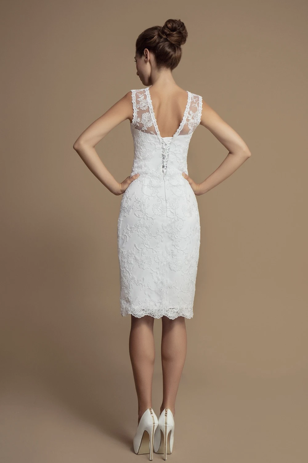 Robe De Mariée Courte Dentelle Aria – Image 2