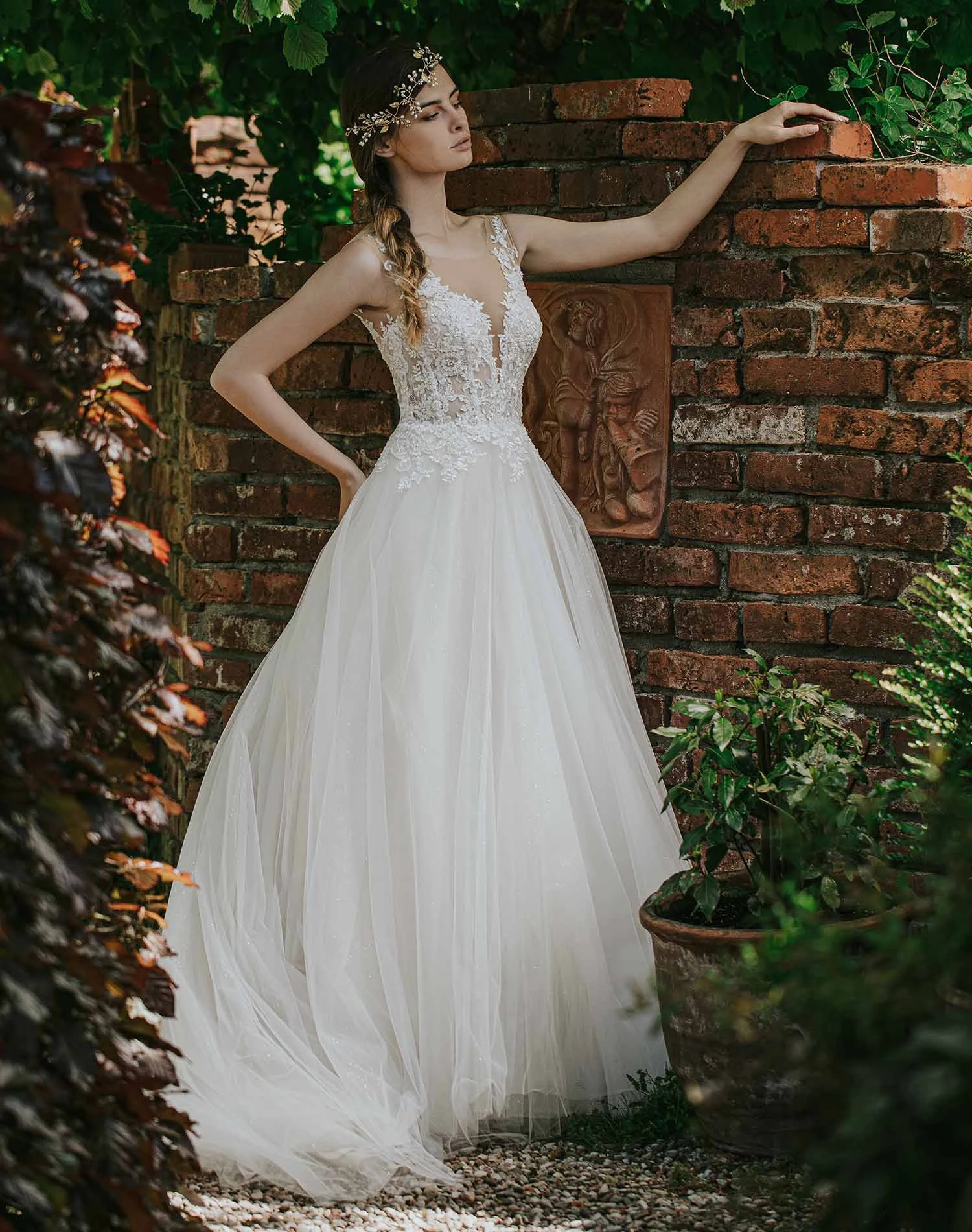 Robe De Mariée Princesse Dentelle Et Tulle Pailleté Flora