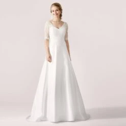 Robe De Mariée Princesse Dentelle à Manches Mi-longues Casoria